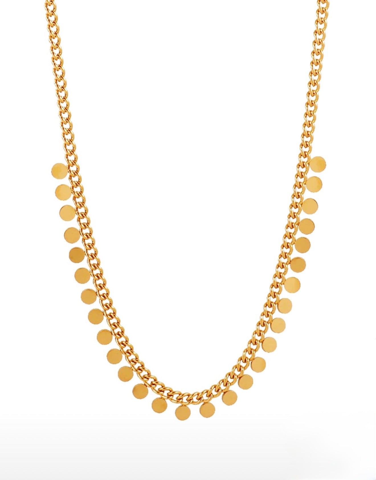 Golden Disk Necklace