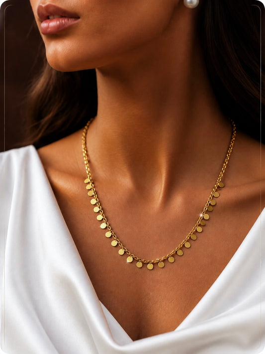 Golden Disk Necklace