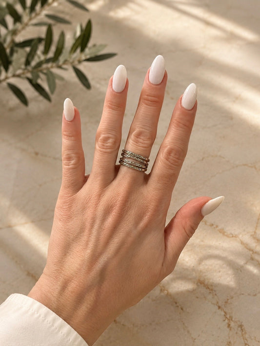 Layers of Silver Cuff Ring