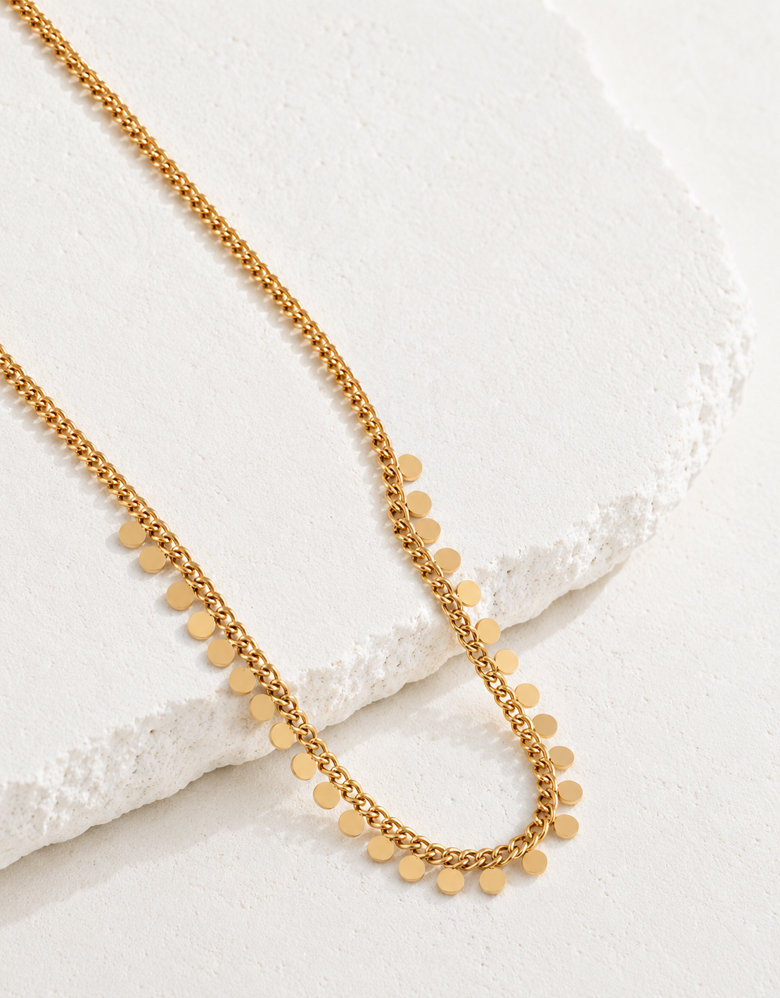 Golden Disk Necklace