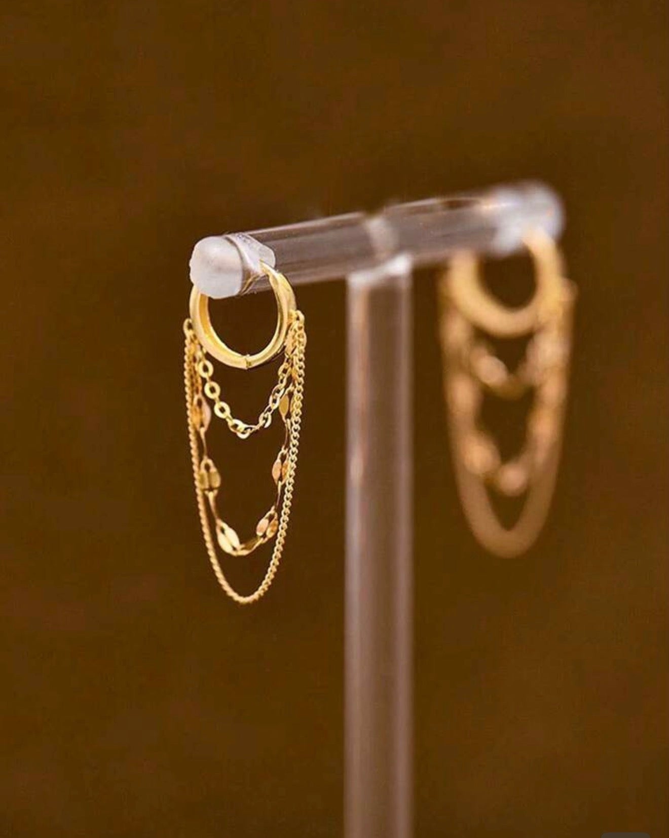 Chains in Gold Hoop